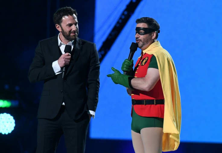 US actor Ben Affleck (L) and US television host Jimmy Kimmel were among the host of stars and celebrities taking part