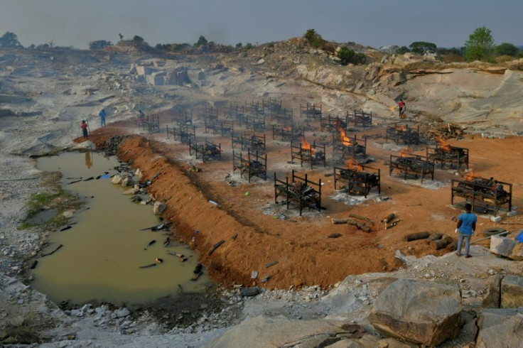 Burning pyres of the victims who died of Covid-19 coronavirus have sprung up across India