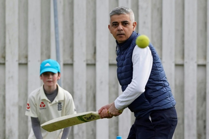 London Mayor Sadiq Khan, seen here on a campaign visit to Kingstonian Cricket Club last month, could win another term in office