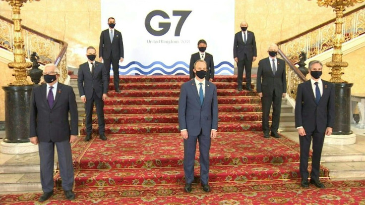 IMAGES G7 foreign and development ministers pose for a family photo at Lancaster House in London as they meet for their first face-to-face talks in more than two years.