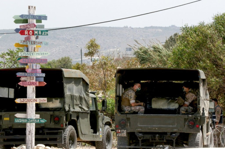 Lebanese soldiers in the southernmost town of Naqura, near the border with Israel, as indirect talks on maritime borders resume under UN and US auspices