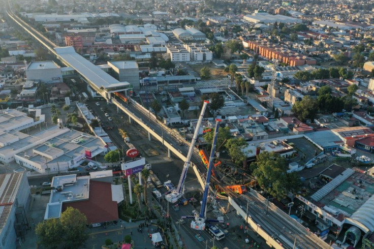 The accident happened on one of the Mexico City metro's sections of elevated tracks
