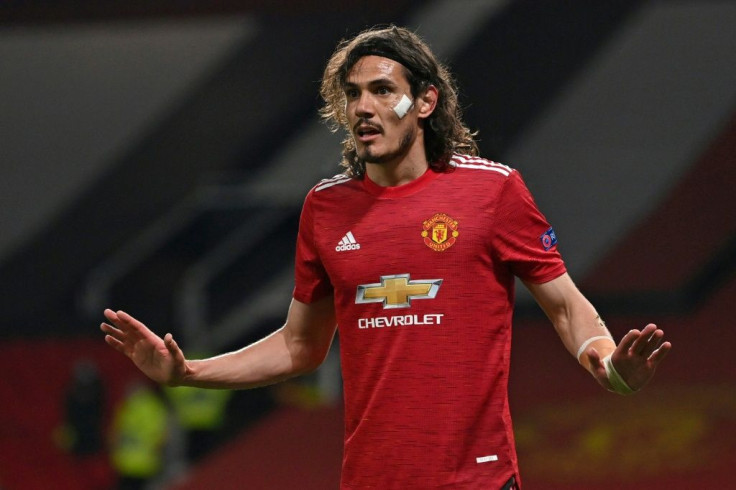 Edinson Cavani scored twice in Manchester United's 6-2 Europa League win against Roma