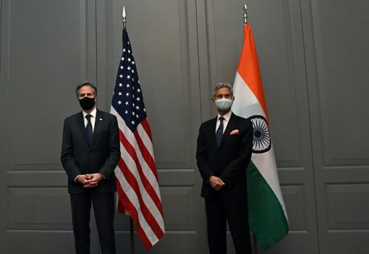 India's foreign minister Subrahmanyam Jaishankar (R) met US Secretary of State Antony Blinken Monday
