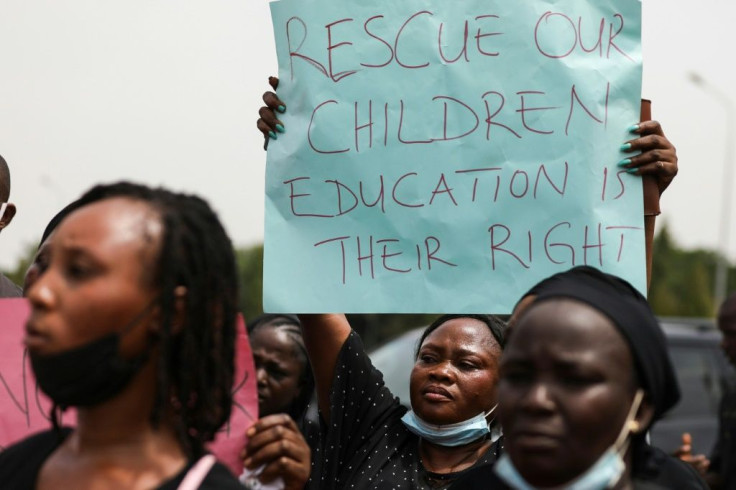 Parents and relatives of students the Kaduna college protested outside the parliament to demand their rescue