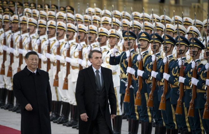 Brazil President Jair Bolsonaro's latest comments are likely to strain ties with China, led by Xi Jinping (left)