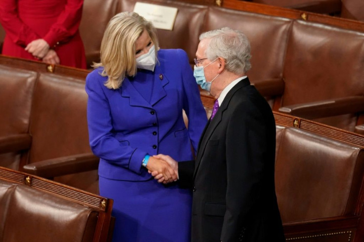 US House Republican Liz Cheney and Senate Minority Leader Mitch McConnell have been criticized by former president Donald Trump for publicly stating that the 2020 presidential election was fair and not marred by voter fraud, as Trump contends