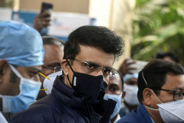 Indian cricket chief Sourav Ganguly (C) said the number of cases has gone "through the roof"
