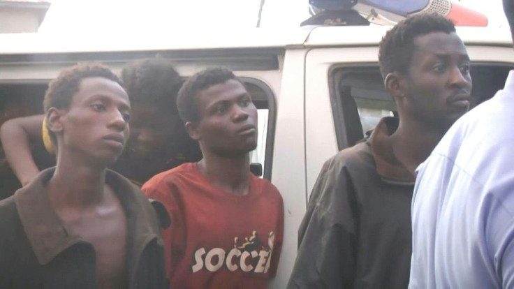 IMAGES Nearly 30 abducted Nigerian college students arrive at the Kaduna State police headquarters after being freed, two months after heavily armed gunmen kidnapped them in the north of the country. The abduction of the students from a college of forestr