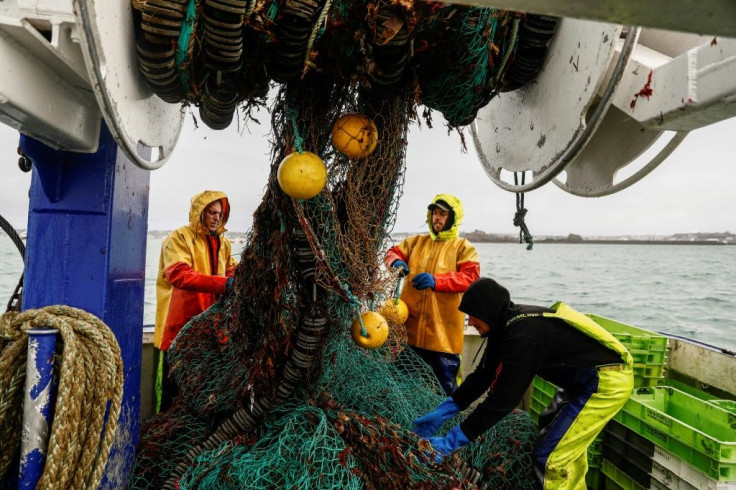 Tensions over fishing rights have escalated between France and Britian, with around 50 French fishing boats gathering in protest near the Channel island of Jersey