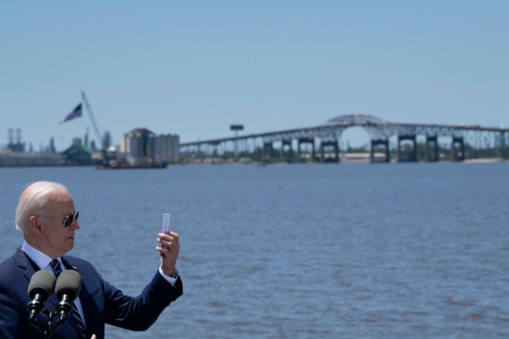 US President Joe Biden touts infrastructure and jobs plans near the Calcasieu River Bridge