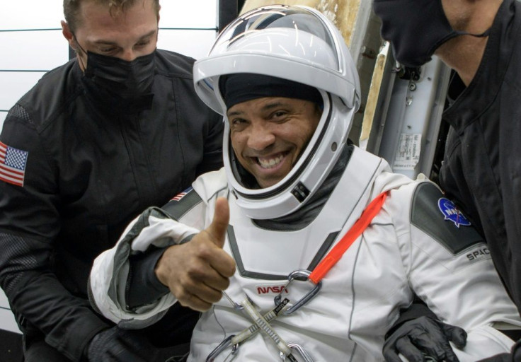 US astronaut Victor Glover after exiting the SpaceX Crew Dragon capsule that brought him back to Earth, landing off Florida May 2, 2021