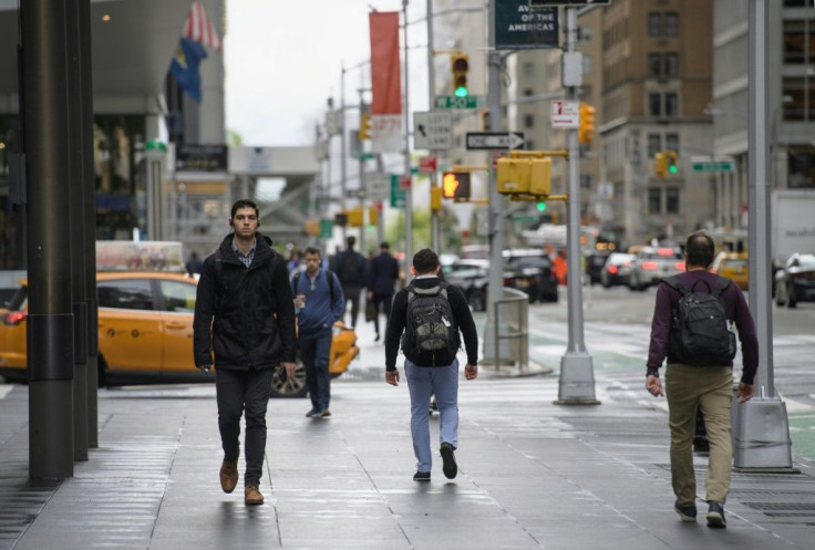 Office workers in Midtown, New York, on May 10, 2021