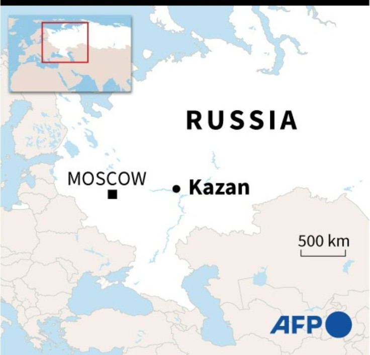 Map of Russia locating Kazan