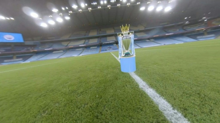 To celebrate winning the Premier League, Manchester City releases a single-shot drone video in which the UAV flies around, through and above its stadium, ending by circling the Premier League trophy.