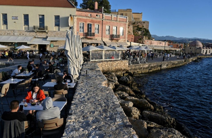 Tourists are beginning to return to the old town of Chania in the northwest of Crete