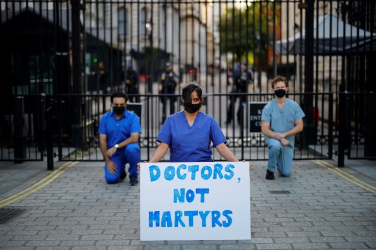 Doctors and other health workers have protested during the pandemic about a lack of recognition