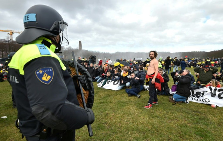 A March demonstration in The Hague brought together a wide variety of coronavirus conspiracists