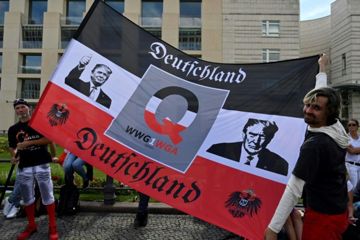 The QAnon conspiracy theory focused on Donald Trump's supposed battle with shadowy elites has taken root in Germany and elsewhere in Europe
