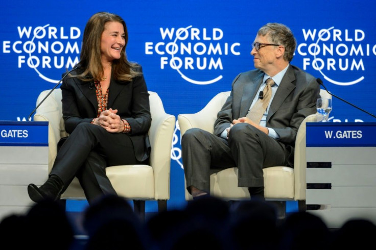 Melinda and Bill Gates are seen at the Congress Center during the World Economic Forum (WEF) annual meeting in Davos in 2015
