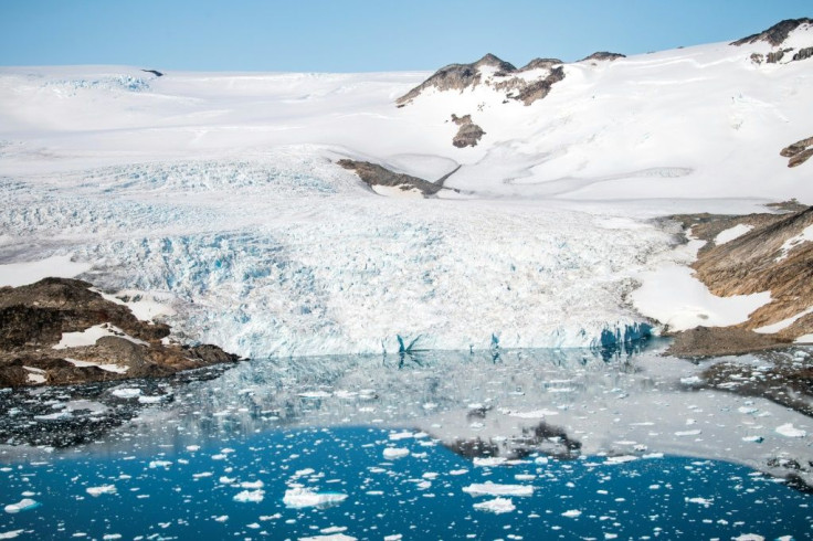 A glacier pictured in August 2019 on the eastern coast of Greenland, which has seen a reduction in snowfall due to a weather phenomenon called "atmospheric blocking"