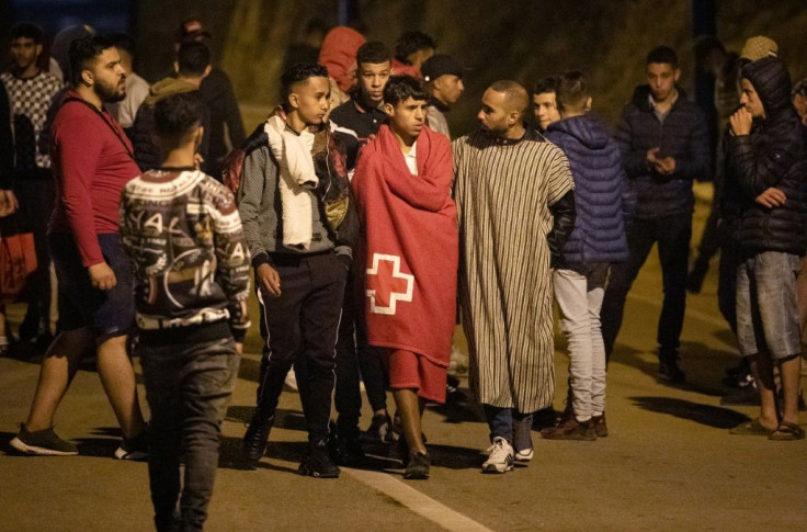 Would-be migrants gather in the Moroccan town of Fnideq waiting for their opportunity to slip across into the Spanish enclave