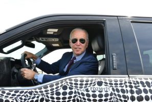 US President Joe Biden loves cars and got a chance to go for a fast spin in Ford's new pickup