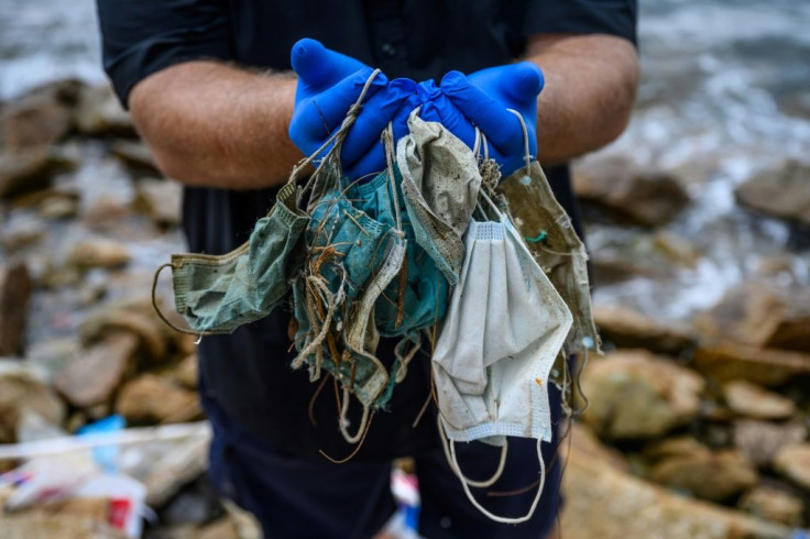 If not properly disposed of, masks can end up as plastic pollution