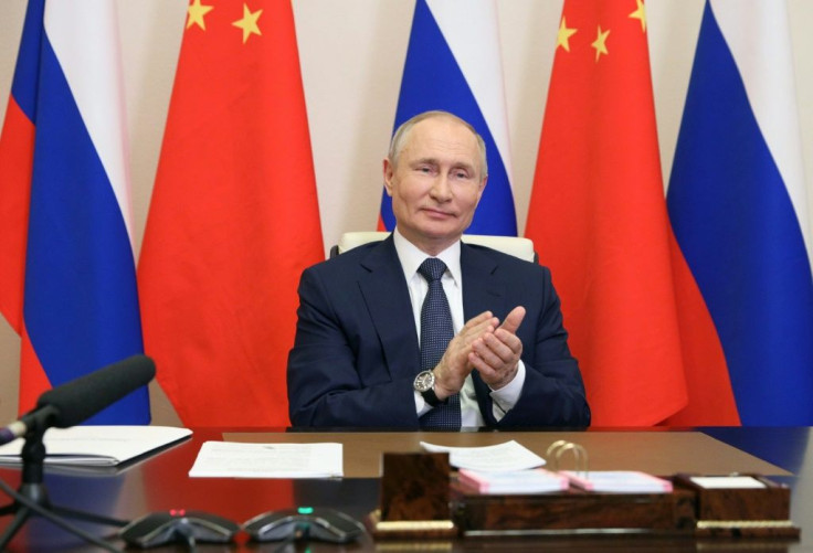 President Vladimir Putin at a videoconference launching the Russian-built Tianwan and Xudabao nuclear power plants in China