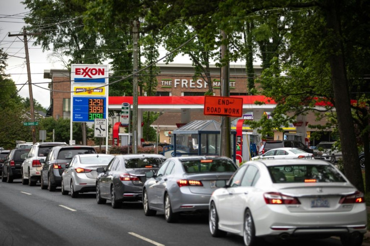 Motorists lined up at an Exxon station in North Carolina last week amid a shortage due to the multi-day shutdown of the Colonial Pipeline