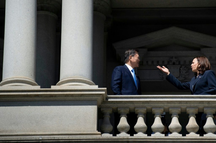 US Vice President Kamala Harris and South Korea's President Moon Jae-in met before his talks with Joe Biden