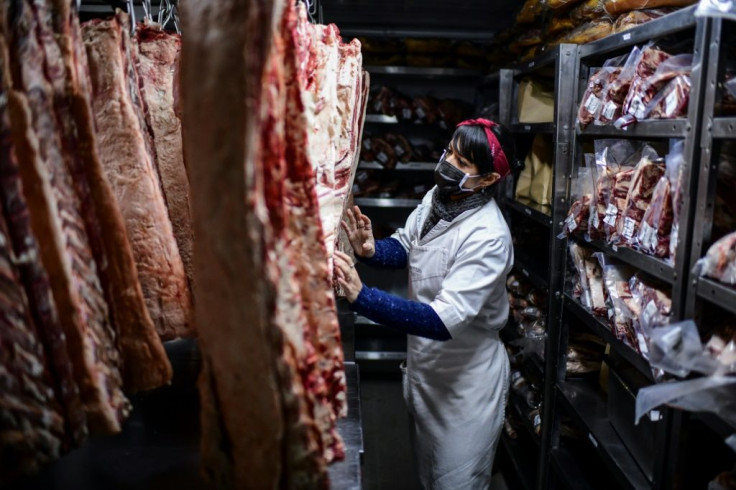 The butcher's shop of Don Julio restaurant in Buenos Aires -- it is an age-old ritual for Argentines to get together over an "asado" barbecue