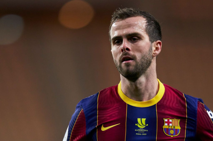 Miralem Pjanic of FC Barcelona looks on during the Supercopa de Espana Final match between FC Barcelona and Athletic Club at Estadio de La Cartuja 