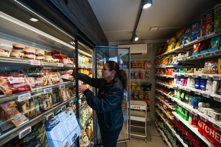 Domenica Gerlach, who manages the Veckholm store, only comes by once a week to receive deliveries