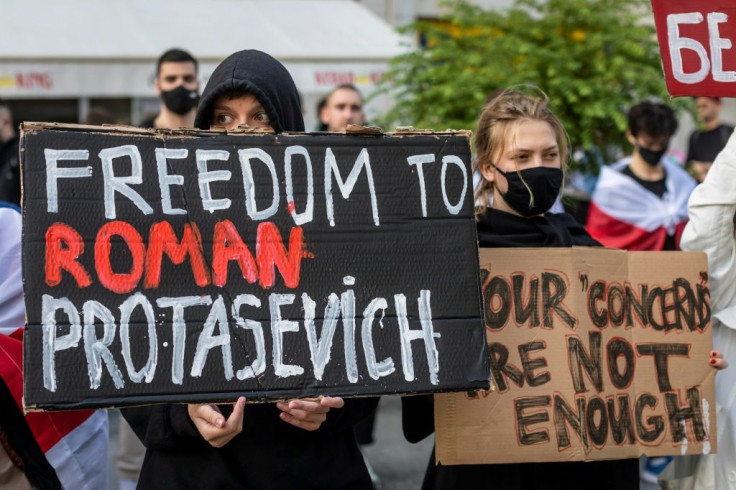 Protests were held in Poland calling for the release of Roman Protasevich