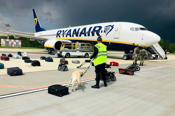 The Ryanair flight was diverted to Minsk on Sunday
