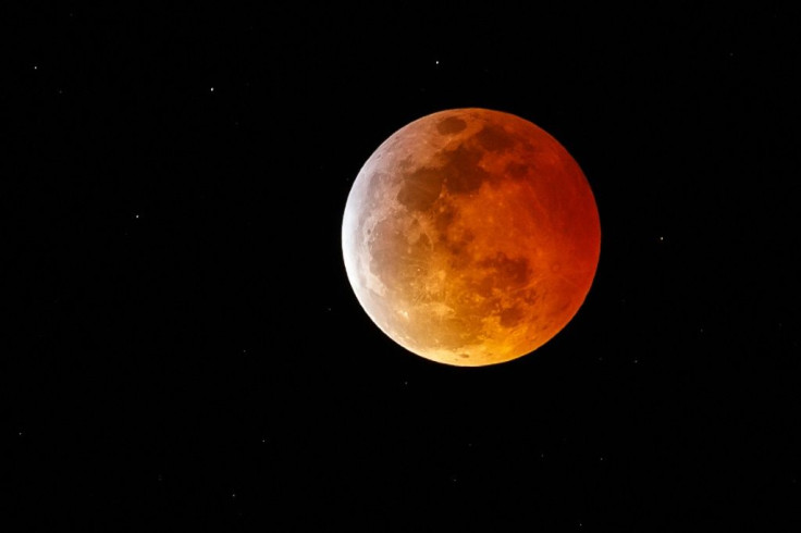 A so-called Super Blood Wolf Moon, as viewed from Marina Del Rey, California, in January 2019