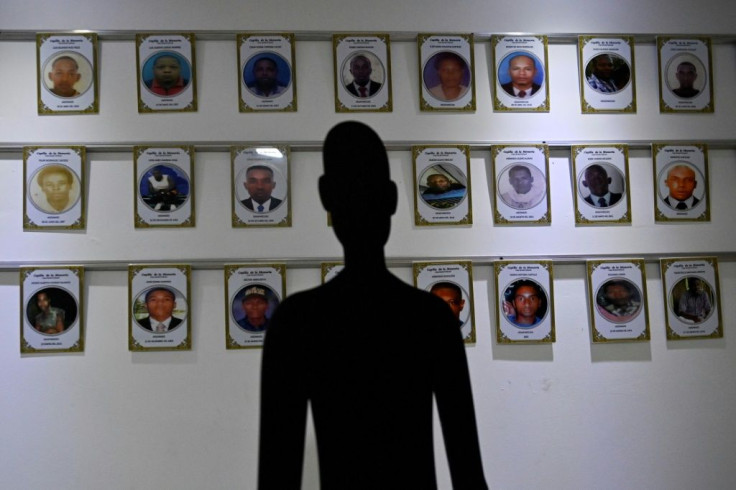 Photos of the missing victims of gangs in Buenaventura in the chapel of memory
