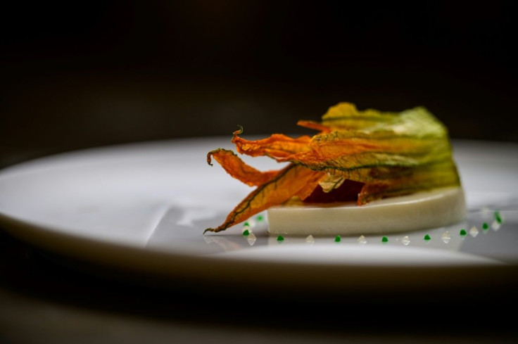Lau's dishes combine French and Chinese cuisine and are achingly beautiful -- each presentation painstakingly plated in a vivid display of her design background