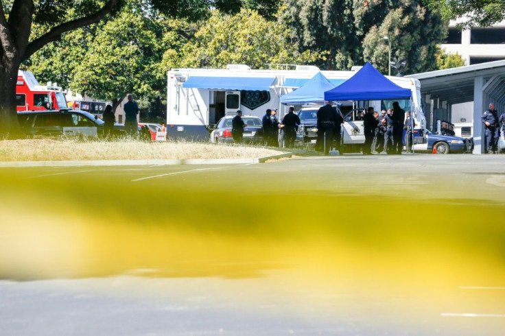 Emergency responders gather at the scene of a shooting where several people were reported dead including the shooter on May 26, 2021 in San Jose, California