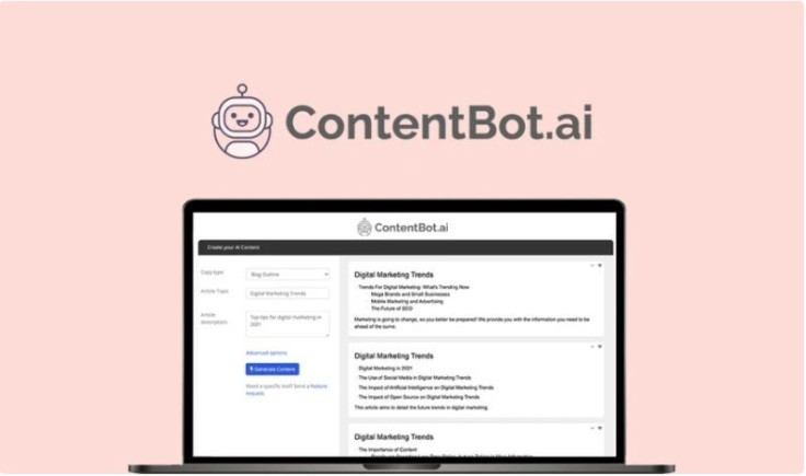 ContentBot generates compelling copies and blog posts
