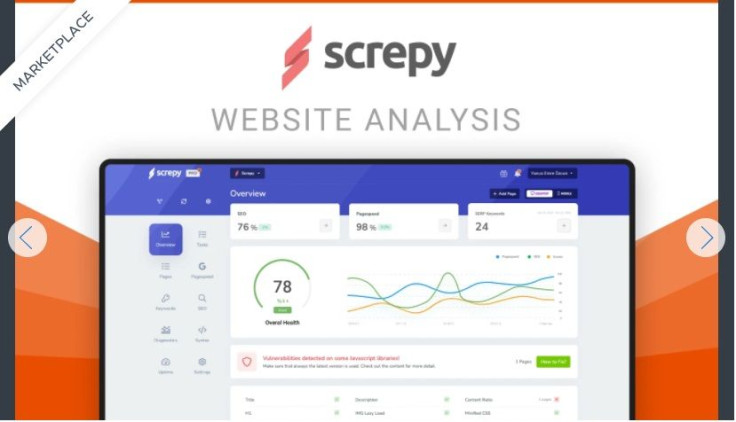 Screpy lets you analyze and monitor all your web pages in one place