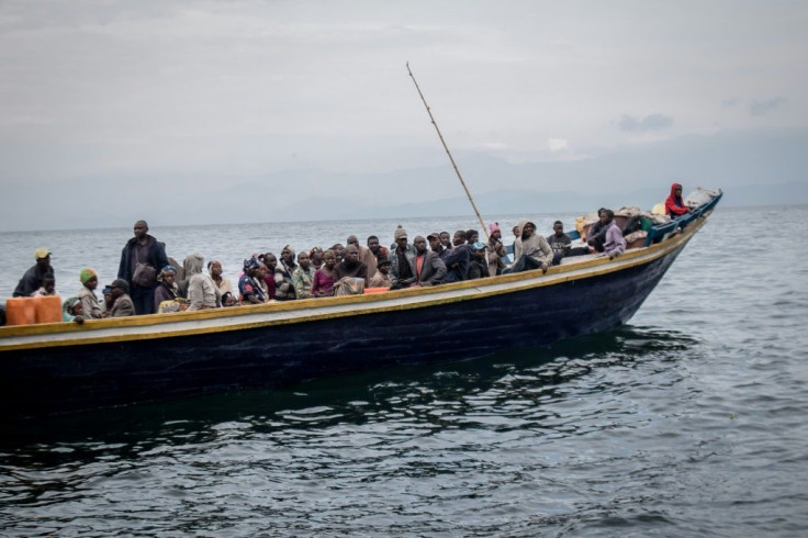 Some people fled by boat across Lake Kivu