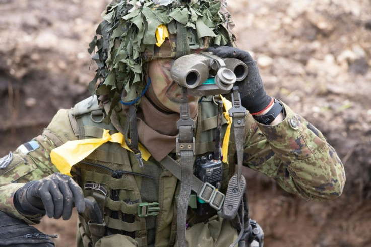 In the exercise, the NATO allies are engaging an enemy named "Merinus" whose soldiers wear yellow tags to identify themselves