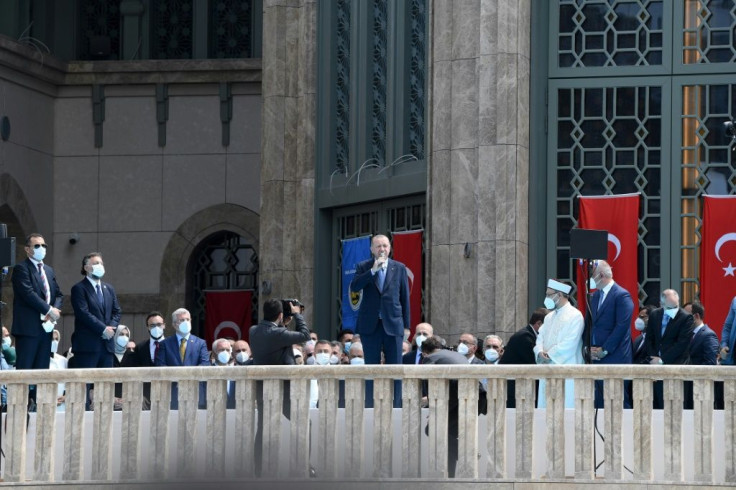 "Taksim Mosque now occupies a prominent place among the symbols of Istanbul," Erdogan said after performing Friday prayers at the site