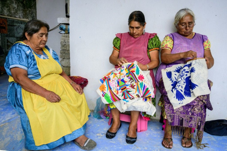 Mexican artisans of the Otomi ethnic group embroider their designs. Mexico has accused major clothing brands and designers of cultural appropriation in using elements of indigenous textiles in their collections without permission