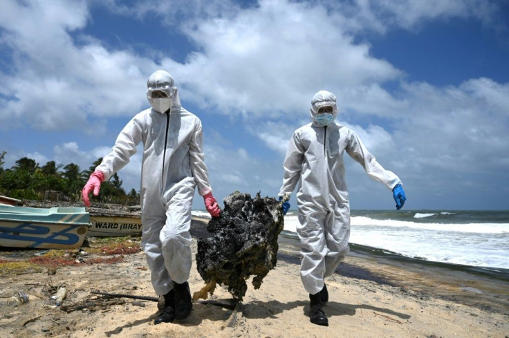 Tonnes of microplastic granules from a burning container ship have inundated Sri Lanka's west coast
