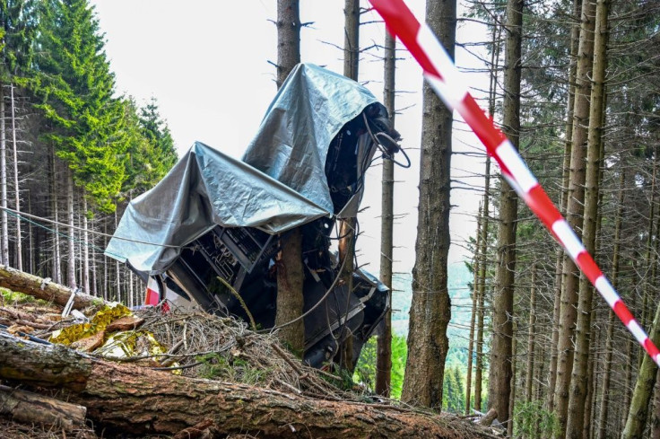 The cable car crashed near the top of Italy's Mottarone mountain on May 24