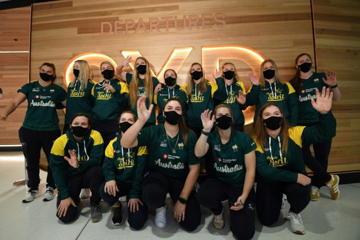 Australia's softball squad left Sydney for the Tokyo Olympics