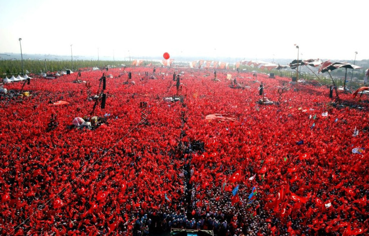 A rally after the failed coup